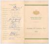 Australian XI Coronation Tour 1953&rsquo;. Official Australian Board of Control folding programme and itinerary for the tour to England. Decorative cover with green and gold colours and Australian emblem. To inside pages is the programme of matches to be played