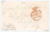 William George Hylton Jolliffe. Hampshire 1825. Signed free-front envelope to the Earl of Sunderland, dated and sent from &lsquo;London, March Twenty Seven 1832&rsquo;. Nicely signed by Jolliffe in black ink to lower left corner. Rare early signature of Jolliffe, who