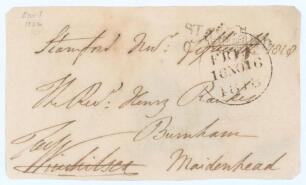 George Finch, 9th Earl of Winchilsea. White Conduit Club, Surrey, Hampshire and M.C.C. 1786-1804. Original signed free-front envelope laid down to page, addressed to a Rev. Henry Parkes of Burnham, Maidenhead, dated and sent from &lsquo;Stamford, Nov. fifteenth