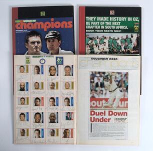 South Africa tour to Australia 2008/09. Three volumes of scrapbooks comprising a good selection of newspaper cuttings covering the Test series between Australia and South Africa. The inside front cover of the first volume comprises twenty colour profile c