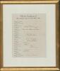 Australia tour to England 1948. Official autograph sheet with printed title and players&rsquo; names, signed in ink by seventeen members of the touring party. Signatures are Bradman (Captain), Hassett, Barnes, Brown, Hamence, Harvey, Johnson, Johnston, Loxton, 