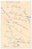 Australia tour to England 1961. Album page signed in ink by twelve members of the 1961 Australian touring party. Signatures are Mackay, Simpson, Kline, Misson, Harvey, O&rsquo;Neill, Lawry, Davidson, Grout, Quick, McKenzie and Booth. The page appears to be slig