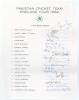 Pakistan tour to England 1982. Official autograph sheet with printed title and players&rsquo; names, fully signed in ink by all eighteen of the listed members of the touring party. Signatures are Imran Khan (Captain), Zaheer Abbas, Majid Khan, Wasim Bari, Javed