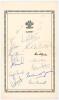 Surrey C.C.C. 1968. Large autograph sheet, with printed title and decorative border, signed by the team. Fourteen signatures in ink including Barrington, Stewart, Pocock, Roope, Arnold, Edrich, Mohammad Younis, Marriott etc. Horizontal fold, light creasin