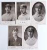 &lsquo;The Force. Bat Series&rsquo; postcards. Five real photograph sepia postcards issued by Summers Brown, London c.1911, of players depicted head and shoulders wearing cricket attire and caps, printed titles and facsimile signatures to lower margins. Players are F