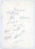 &lsquo;The West Indies Touring Team [to England] 1950&rsquo;. Official mono printed photograph of the team with printed title players&rsquo; names and facsimile signatures to borders. Signed in ink to verso by twelve members of the touring party. Signatures are Weekes, Chr - 2