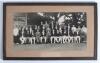 M.C.C. tour to Australia 1928/29. Original mono photograph of the M.C.C. and opposing teams and officials in a joint photograph set behind a pavilion.