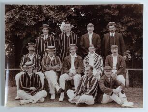 M.C.C. tours to Devon 1911-1913. Four early original sepia photographs of M.C.C. teams depicted seated and standing in rows wearing cricket attire, some in boaters and caps, one in formal attire. Two are annotated to verso in ink, one &lsquo;MCC XI Devon Tour 1