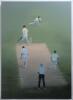 The Ashes. England v Australia 2005. &lsquo;Kasprowicz, Caught Jones, Edgbaston 2005&rsquo;. Large limited edition print from the original by Jack Russell depicting England wicket-keeper Geraint Jones about to take the catch down the leg side to dismiss Kasprowicz of