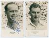Yorkshire. Brian Close and Ray Illingworth. Two player portrait postcards, one of Close (Yorkshire, Somerset & England 1949-1977), the other of Illingworth (Yorkshire, Leicestershire & England 1951-1983). Both postcards with printed name and county to low