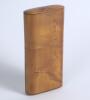 Cricket cigar box. An attractive wooden oblong cylindrical cigar box with a vertical 19th century mono scene of a batsman in front of the wicket to the pull out lid and a shooting scene to the main body and running dog to the end of the lid. This appears - 3