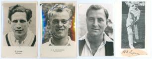 Derbyshire and Worcestershire. Two signed player portrait postcards. One of Donald Carr (Derbyshire, Oxford University & England 1946-1963), the other of Dick Richardson (Worcestershire & England 1952-1967). Both by Sporting Handbooks Ltd. with player nam