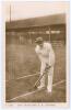 David William Jennings. Kent 1909-1914. Sepia real photograph postcard of Jennings in batting pose wearing Kent cap. Kingsway Real Photo Series no. S11393. Postally unused. Very good condition.