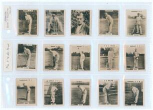Godfrey Phillips &lsquo;Cricketers&rsquo; cigarette cards &lsquo;Pinnace&rsquo; miniature series 1923-1925. A complete set of all 199 known cards issued, including variations, of the &lsquo;Pinnace Series&rsquo; of miniature cards. Numbers are 16-45, 47-58, 60-83, 84 (2 versions), 85-88, 90