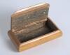 Cricket snuff box. Wooden oblong snuff box with hinged lid, the lid with a mono cricketing scene of a match in progress. The box measures approximately 3.25&rdquo; x 1.75&rdquo;. Minor wear otherwise in good condition - 2