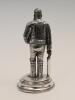 William Gilbert Grace. Gloucestershire & England. Large and impressive silver plated full length figure of Grace wearing cap and pads and carrying a bat to right hand, his left hand is holding a very large cricket ball with a circular hole to the top whic - 2