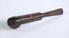 Cricket pipe. Rosewood smoking pipe comprising a stem shaped cricket bat and the bowl shaped as a cricket ball. The pipe was produced by Lowe & Co of London, with emblem &lsquo;L & Co&rsquo; in oval to stem of the pipe. Circa 1890&rsquo;s. 4.5&rdquo; long. Good condition - 2