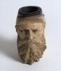 Meerschaum smoking pipe. Beautifully carved pipe with bearded head looking a lot like W.G. Grace but by the tilt of his cap could equally be a American civil war soldier. Silver band to stem. 5.5&rdquo; long. Good condition - 3