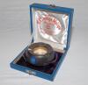 &lsquo;Board of Control for Cricket in India&rsquo;. A silver metal ashtray with India Board of Control emblem to side. In presentation box. Made by G.R. Thanga Maligai Jewellery of Madras. The Ashtray 3.75&rdquo; diameter