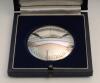 Jeff Thomson. New South Wales, Queensland & Australia. The Prudential Trophy 1980. A silver convex medal presented to Thomson whilst playing for Australia v England in the competition held in England in 1980. The medal with relief of cricket ball seam to 
