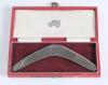 Frederick Sewards &lsquo;Fred&rsquo; Trueman. Yorkshire & England 1949-1968. &lsquo;M.C.C. tour of Australia 1962/63&rsquo;. Sterling silver boomerang presented to &lsquo;F.S. Trueman. M.C.C. tour of Australia 1962/63 by the New South Wales Cricket Association&rsquo;. The 5.25&rdquo; boomerang wi - 2