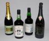 Cricket wines. A selection of eleven unopened bottles of wine, port and champagne. Includes nine Australian wines, Wyndham Estate &lsquo;Benson & Hedges Bicentennial Test&rsquo; Bin 555 (red) and Bin 777 (rose) 1985. Rosemount &lsquo;M.C.C. Shiraz&rsquo; 1990 (Qty 2). Jim Barry - 2