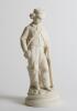 &lsquo;Boy Cricketer&rsquo;. Excellent Parian ware figure of a boy cricketer resting against a tree stump holding a cricket bat to left hand. The figure is of a very high quality and with exceptionally good detailing. Approximately 11&rdquo; tall. Circa 1860&rsquo;s. A rare figu