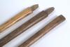 Cricket stumps circa 1790&rsquo;s to 1820. Three oval, rather than circular, cricket stumps used during this early period. The stumps each have a narrow binding about an inch from the top, although one is now missing. The stumps measures 24&rdquo; (above the ground) - 3