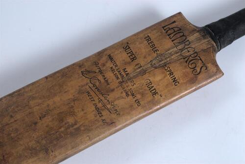 Lambert&rsquo;s Super Club Grade &lsquo;Learie Constantine. West Indies XI Autograph&rsquo; cricket bat circa 1929. Inscribed to blade &lsquo;Walter Lambert & Sons, Nelson England&rsquo; This is probably a size 6 bat. William Lambert left his employment as a cabinet maker in Nelson in