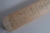 Lancashire C.C.C. 1999. Full size cricket bat signed to face by twenty members of the Lancashire playing staff. Signatures include Crawley, Atherton, Fairbrother, Watkinson, Muralitharan, Hegg, Martin, Schofield, Yates, Ridgway, Flintoff etc. Good conditi - 2