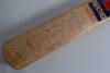 &lsquo;Yorkshire Cricketers&rsquo;. Slazenger Panther cricket bat signed by twenty one players past and present. Signatures include Moxon, Bird, Richardson, Hartley, Close, Silverwood, Gough, Sidebottom, McGrath etc. Good condition - 2