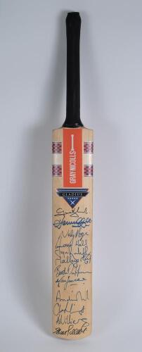Jacques Rudolph. Northerns & South Africa 1997-2004. Gray Nicholls &lsquo;Gladius&rsquo; cricket bat signed to face by the South African team of 2003. Twelve boldly signed signatures including Smith, Gibbs, Hall, Rudolph, Nell, De Villiaers, Pollock etc. This was Ru
