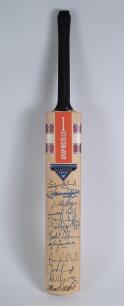 Jacques Rudolph. Northerns & South Africa 1997-2004. Gray Nicholls &lsquo;Gladius&rsquo; cricket bat signed to face by the South African team of 2003. Twelve boldly signed signatures including Smith, Gibbs, Hall, Rudolph, Nell, De Villiaers, Pollock etc. This was Ru