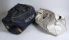 Derek Leslie Underwood. Kent & England 1963-1987. Two cricket coffins, one in brown decorated in M.C.C./ England colours with &lsquo;D. Underwood M.C.C. Team&rsquo; stencilled to lid. Luggage identity tag attached to handle with Underwood&rsquo;s name &lsquo;c/o International Wa - 6
