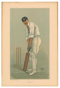 &lsquo;Captain Edward George Wynyard, Hampshire & England 1894-1912. Signed Vanity Fair colour chromolithograph of Wynyard. &lsquo;Hampshire&rsquo;. August 25th 1898 by CG. Nicely signed by Wynyard in black ink to lower border. The signature has slight fading and the print