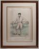 Frederick Peel Miller. Surrey 1851-1867. &lsquo;F.P. Miller Esq&rsquo;. Large hand coloured tinted lithograph by John Corbett Anderson of Miller in blue cap and cricket attire on the cricket pitch leaning on a bat. Published by Frederick Lillywhite, May 1856, printed