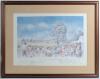 &lsquo;St. Lawrence Ground, Canterbury, Kent, 1996&rsquo;. Large colour limited edition print of the St. Lawrence Ground, Canterbury, by Hugh Cushing. A large crowd in attendance with the famous tree prominent. Limited edition no. 13/850. Signed to the lower border i