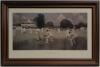 &lsquo;Kent v Lancashire at Canterbury 1906&rsquo;. Albert Chevallier Tayler. Large colour print of the famous painting of Colin Blythe bowling to Tyldesley with the attacking fielders around the bat. Printed title to lower border &lsquo;The Kent Eleven. Champions 1906&rsquo;, w
