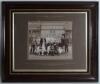 Derbyshire v Northamptonshire 1914. Original sepia photograph of the Derbyshire team and umpires seated and standing in rows wearing cricket attire in front of the pavilion for the drawn match played at Derby, 20th- 23rd June 1914. The photograph measures