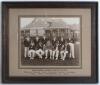 &lsquo;Derbyshire County Cricket XI 1931&rsquo;. Original sepia photograph of the Derbyshire team seated and standing in rows wearing cricket attire, caps and blazers. The photograph measures approx. 11.5&rdquo;x9.5&rdquo;, laid to official photographer&rsquo;s mount, framed and glaze