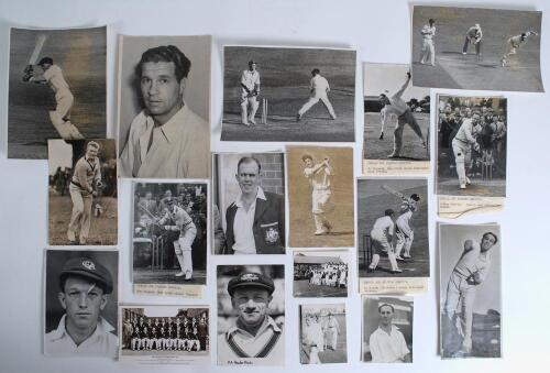 Australia tour to England 1948. A good selection of over fifty original mono press photographs, plus the odd candid, copy and printed photograph, postcard etc. Subjects include match action from Test and tour matches, teams, player portraits of Don Bradma