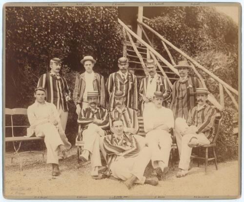 Torquay Cricket Club 1891 onwards. A good selection of original and copy photographs and the odd postcard relating to cricket at Torquay. Includes an excellent original sepia photograph of the Crystal Place C.C. team taken for the tour match v Torquay 14t
