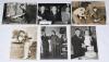 M.C.C. tour to Australia 1946/47. Six original mono and sepia press photographs of England and Australia players. Images depict Laurie Fishlock packing his cricket bag prior to the tour, Alec Bedser and others amongst the audience at a social event, playe