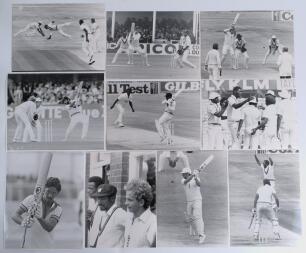 West Indies tours to England 1984 & 1988. A selection of sixty original mono press photographs comprising thirty from each of the 1984 and 1988 tours, depicting match action. Players featured include Larry Gomes, Jeff Dujon, Gordon Greenidge, Joel Garner
