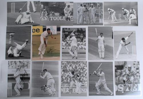 England v India 1982-1993. A selection of thirty original mono and colour press photographs depicting match action, awards etc. from Test and one day international series of the period in England and India. Includes eight signed by Sunil Gavaskar, Ravi Sh