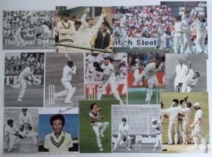 England v Pakistan 1982-1986. A selection of sixty original mono and colour press photographs depicting match action, net practice, presentations, celebrations etc. from Test and one day international series of the period in England and Pakistan. Includes