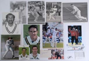 Nottinghamshire C.C.C. A selection of original colour and mono press photographs of Nottinghamshire players, mainly 1980s onwards, with the odd earlier signature. Includes signed photographs of Kevin Pietersen, Jimmy Adams, Stuart Broad, Paul Franks, Sami