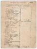 &lsquo;Twelve of England v Twenty Four of Turnham Green and District&rsquo; 1868. Early official single sided scorecard for the match played at Turnham Green 14th- 16th September 1868. The scorecard with printed first innings scores, the Twelve of England being bowle