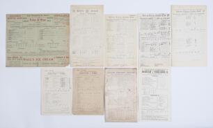 Yorkshire C.C.C. 1922-1939. Nine original scorecards for Yorkshire matches, the majority with incomplete printed and/ or handwritten scores. Includes away County Championship matches v Hampshire, Bournemouth, 23rd- 25th August 1922 (2 copies), Durham v Yo