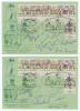 &lsquo;Centenary of Test Cricket England v Australia&rsquo; 1977. Two covers each with a set of six Australia Test Cricket Centenary commemorative stamps. One cover signed by eight England players, Hardstaff, Graveney, May, Dexter, Compton, Washbrook, Paynter and Bar
